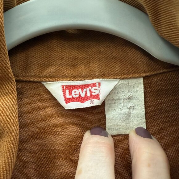 VTG Levis Rust Button Up Collared Denim Jacket Mens SEE MEASUREMENTS - Picture 2 of 8